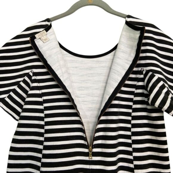 J Crew Striped Ponte Shift Knee Length Short Sleeve Dress Small - Picture 11 of 12